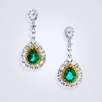 Emerald Rosettes Diamond Earrings