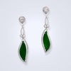 dangling jade diamond earrings