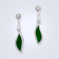 dangling jade diamond earrings