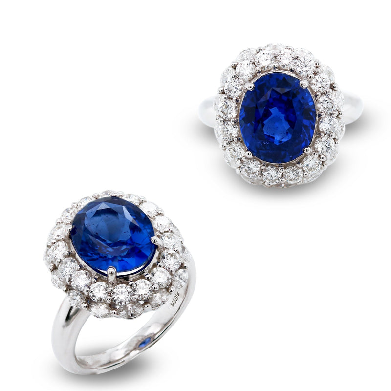 grand halo sapphire diamond ring