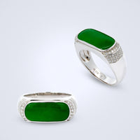 jade diamond saddle ring mens ring