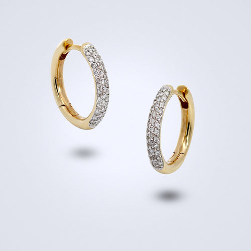 pave loop diamond earrings