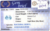 3.46CTS Light Blue Aquamarine Pair - Benny's Gems Creations