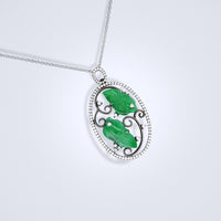 flora jade diamond frame pendant