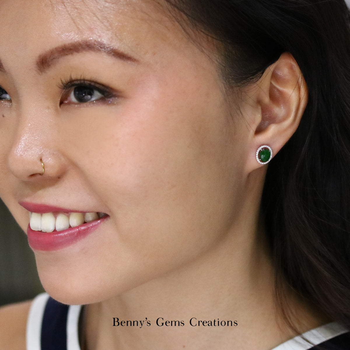 Classic Green Jadeite Earrings