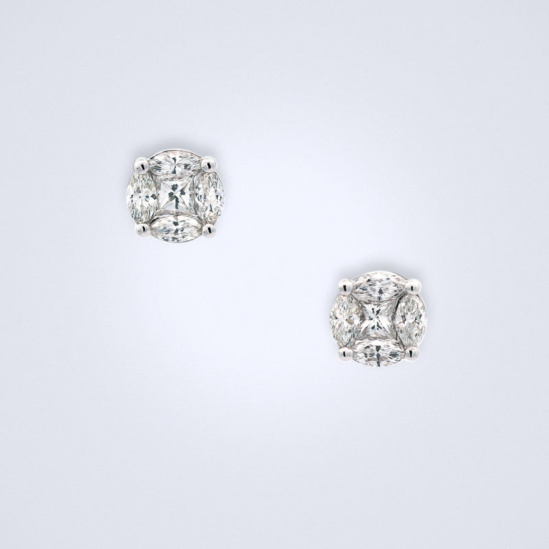 illusion diamond earrings