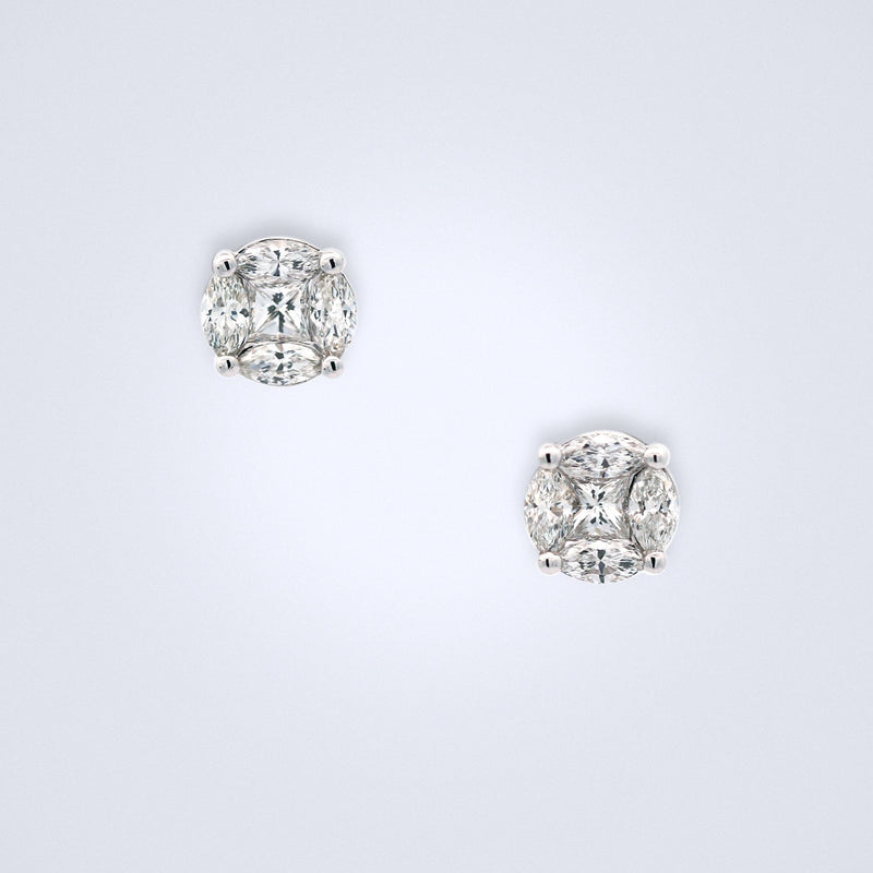 brilliant illusion diamond earrings