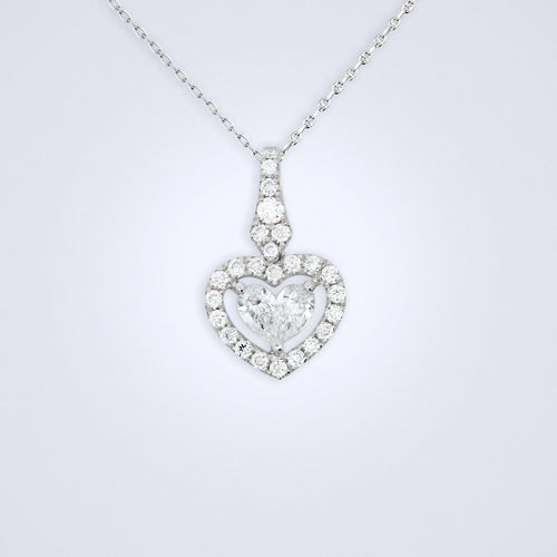 elegant heart diamond pendant