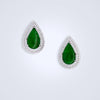 jadeite pear double halo earrings