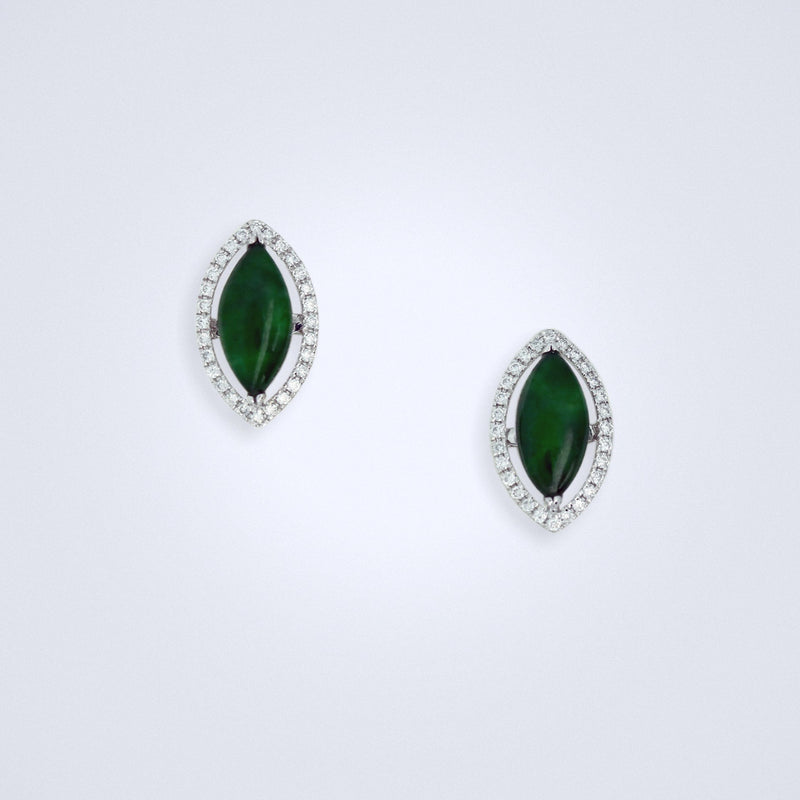 little navette jade diamond earrings