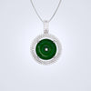 deep green jadeite donut diamond pendant