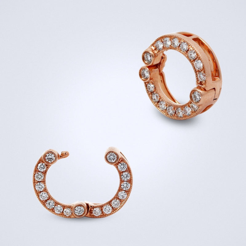 Rose gold diamond ring holder pendant