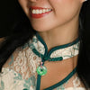 Floral Jadeite Sapphire Pendant