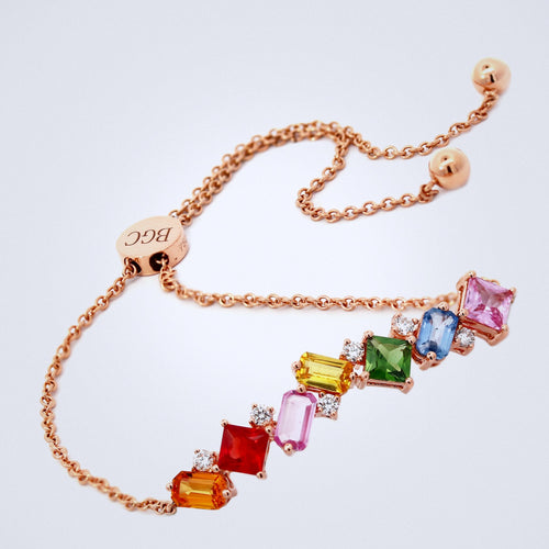 rainbow sapphire diamond bracelet