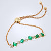 adjustable colombian emerald diamond bracelet