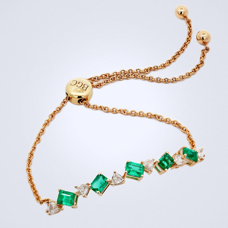 adjustable colombian emerald diamond bracelet
