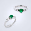 dainty emerald diamond ring