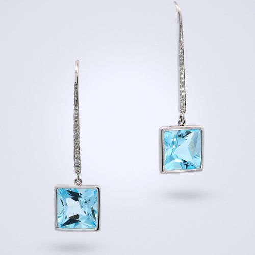 topaz diamond earrings