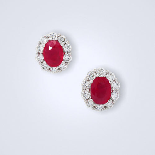 classic ruby diamond earrings
