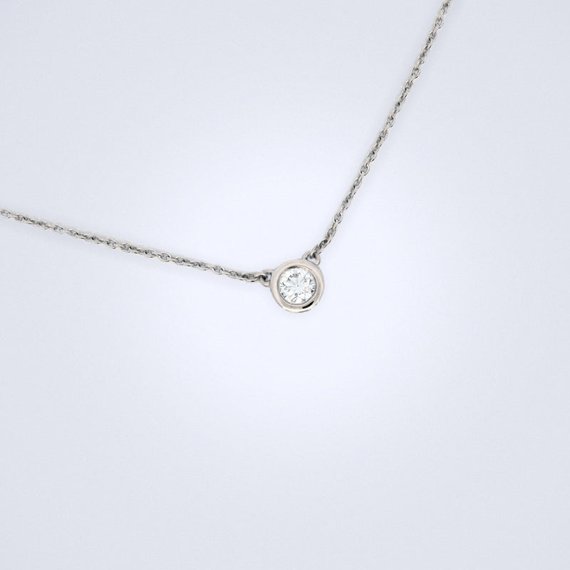 bezel set diamond necklace