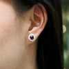 glamorous pigeon blood ruby diamond earrings