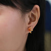 Aurora Mandarin Garnet & Sapphire Symphony Diamond Earrings