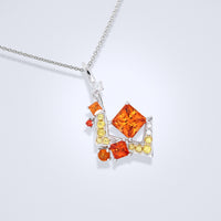 starburst mandarin garnet pendant