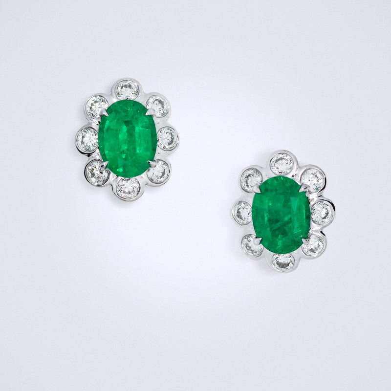 zambian elegance emerald diamond earrings