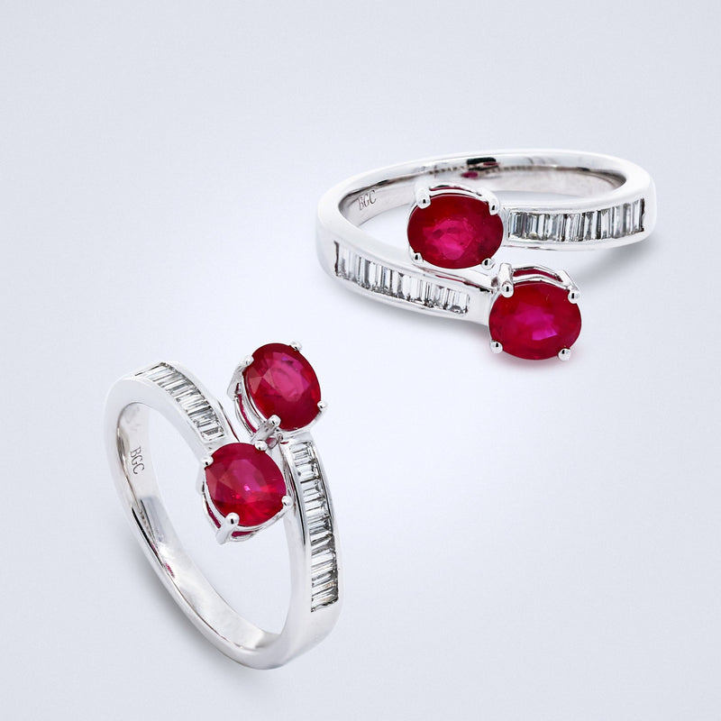 ruby diamond open ring