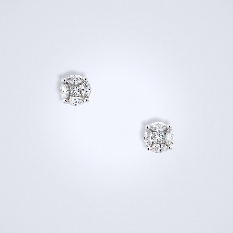 small illusion diamond earrings 5.80mm