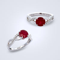 Ruby Twist Diamond Ring