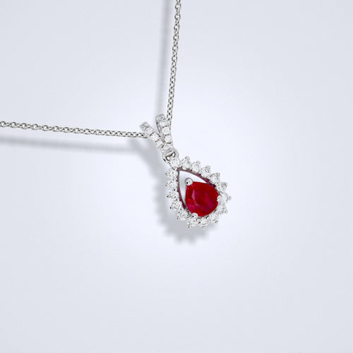 elegant ruby diamond pendant