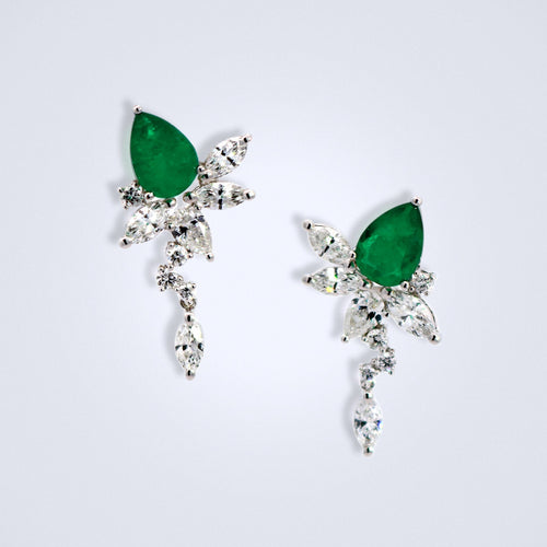 multiwear colombian emerald diamond earrings