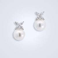 pearl diamond earrings