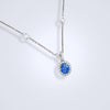 Azure Blue Sapphire Diamond Pendant