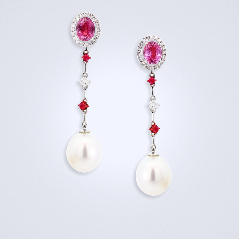 Multiwear Sapphire Pearl Earrings