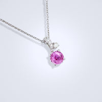 Sweet Pink Sapphire Diamond Pendant