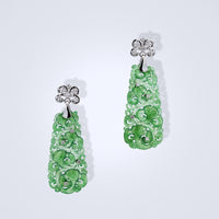 Elegant Jadeite Diamond Earrings