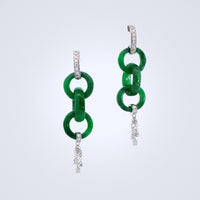 Jadeite Links Diamond Earring