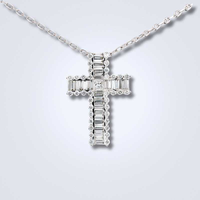 Baguette Diamond Cross diamond