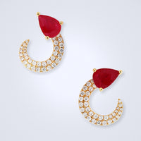 Ruby Diamond Earrings