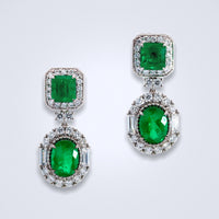 Multiwear Colombian Emerald Diamond Earrings