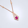 Vivid Pink Sapphire Diamond Pendant