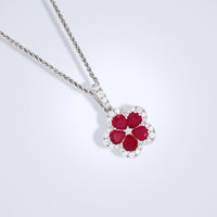 Ruby Flora Fantasy Diamond Pendant