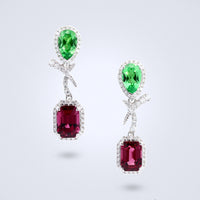 Multiwear Garnet Diamond Earrings