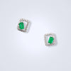 Little Emerald Frame Diamond Earrings