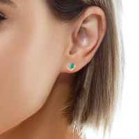 Little Emerald Frame Diamond Earrings