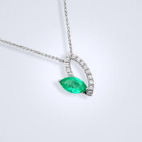 Emerald Leaf Diamond Pendant