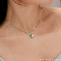 Emerald Leaf Diamond Pendant