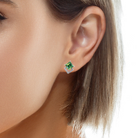 Modern Tourmaline Diamond Earrings